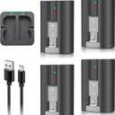 Replacement Ring Batteries 4 Pack, 6040mAh model v4 Rechargeable Battery for Wireless Ring Doorbell 2/3/4 Plus, Stick Up Cam & Spotlight Cam (2nd & 3rd Gen)/Peephole Cam, 3.65V for Indoor/Outdoor Use