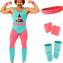 fun shack 80s Exercise Costumes For Men, 80s Workout Costumes, Retro Fitness Outfits For Men, 80s Gym Attire L