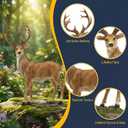 Resin 19.68Inch Height Standing Deer Statue Animals Sculpture Garden Art Decor Yard Ornament Lawn Garden Outdoor Patio Decoration Figurine