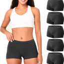 BAMBOO COOL Womens Boyshort Panties Seamless Underwear Boxer Briefs For Ladies 5 Pack (Gray, XXL)