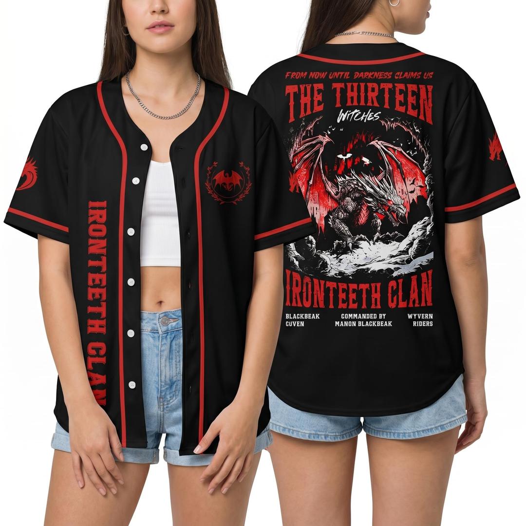 Cute Alien Baseball Jersey, Movie Character Jersey Button Down Shirt, Birthday Gifts for Cartoon Lovers Dragon Throne (L)