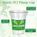 Willinglong 100 Pcs Lacrosse Party Supplies Disposable Plastic Cups Bulk 12 oz Green Lax Decoration Cups Lacrosse Senior Night Gifts Accessories for Lover Team Player Coach (EXP 07/09/26)