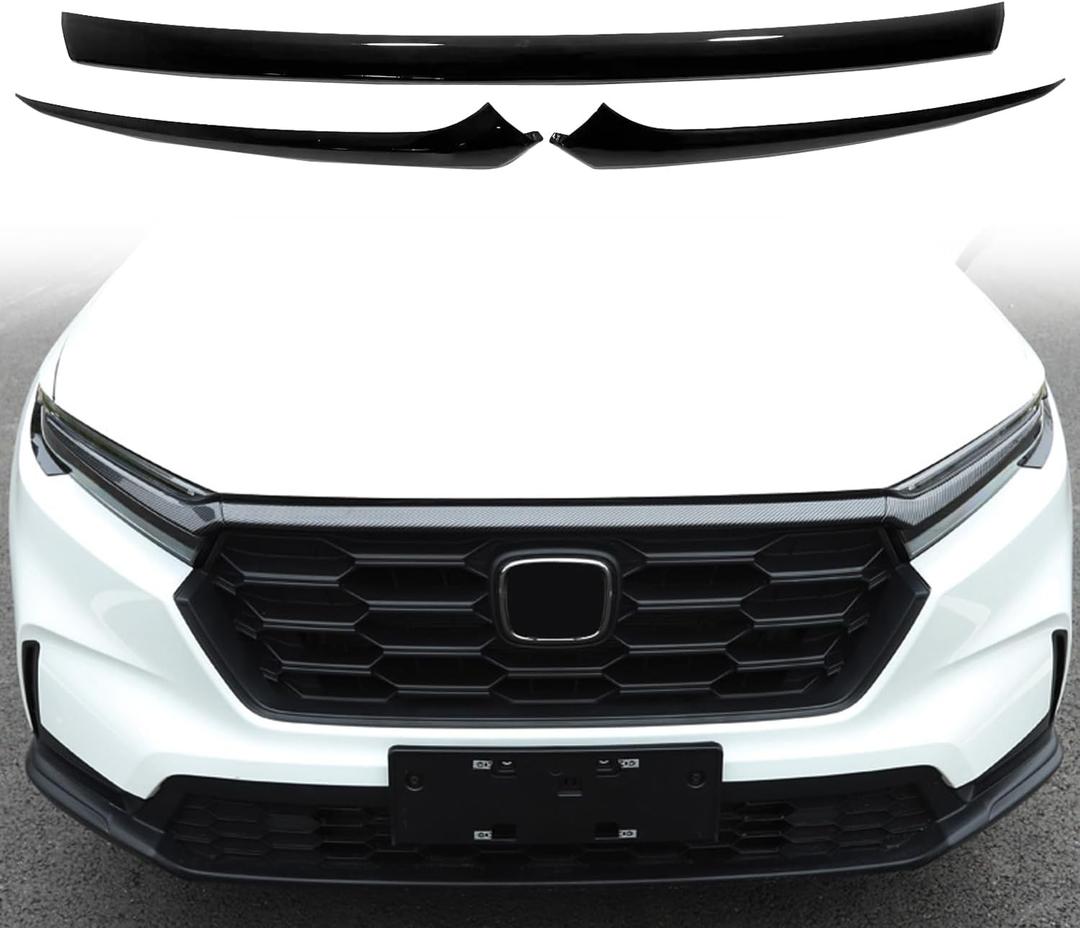 CTH for Honda CR-V 2023-2026 Front Engine Lid Grille Molding Decorative Cover Trim Car Accessories 3pcs (Glossy Black)