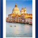 Wyooxoo 12x18 Picture Frame Dark blue Solid Wood Photo Frames Display Pictures 11x14 with Mat or 12x18 Without Mat Colorful Frame For Wall