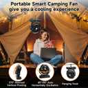 Sireck 40000mAh Battery Powered Camping Fan,12-Inch Portable Personal Fan with Remote,LED Lantern, 6 Speeds,Timer,Auto Oscillation,Digital Display Cordless Tent Fan (Black)