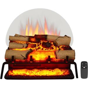LegendFlame 23" W Free Standing Electric Fireplace White Birch Log Set (EF290A-WB), Fireplace Insert, Heater 750W/1500W, Crackling Sound, Remote Control