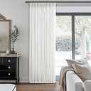 Beige White Triple Pinch Pleated Curtains 90 Inch 2 Panels for Living Room Bedroom Memory Shape Trained Pleated Linen Drapes Ivory Off White Semi Sheer Light Filtering Privacy Curtains 90 Inch Length