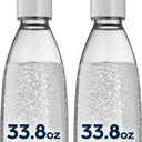 sodastream White 1L Slim Carbonating Bottles Twin Pack, Pack of 2