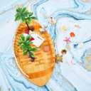 12 Pcs Hawaiian Beach Cake Decoration Summer Beach Chair and Umbrella Cake Toppers Green Palm Tree Toppers for Hawaiian Theme Birthday Wedding Party Baby Shower Party Decoration Supplies