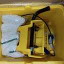 Midoneat Side Press Wringer Combo Commercial Mop Bucket on Wheels, 35 Quart,Yellow, Including Wet Floor Caution Sign24Inch and One Industrail Mop