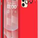 for iPhone 11 Phone Case, [2X Screen Protector + 2X Camera Protector], Liquid Silicone Ultra Slim Shockproof Protective Cover, Soft Microfiber Lining with iPhone 11 Case 6.1", Red