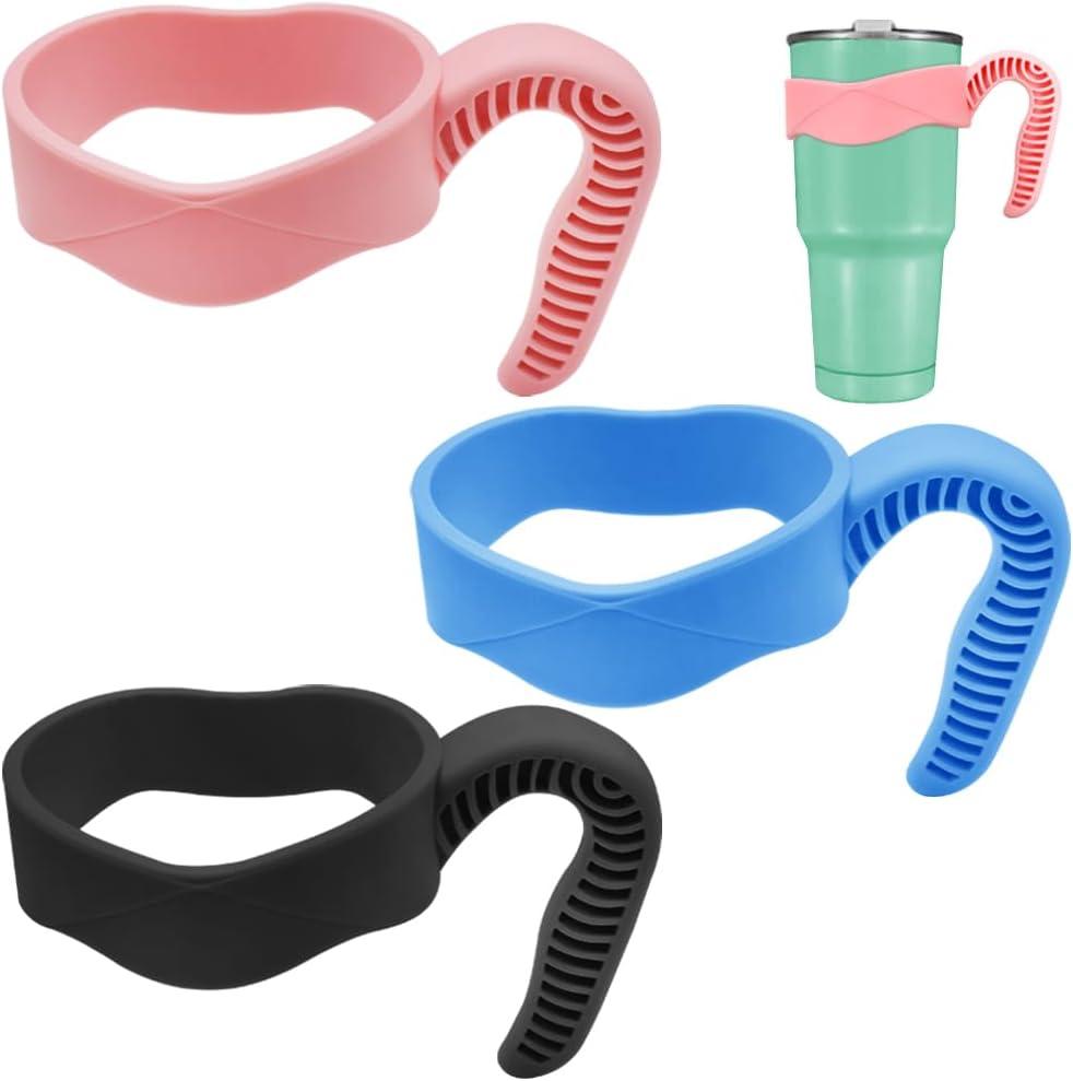 YuCool 3 Pack 20oz Tumbler Handles, Mug Handle or Cup Holder Replacement（Black, Pink, Blue）