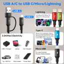 6 in 1 Multiple Charging Cable, 2Pack 6Ft Multi Chargers Cord for All Devices Braided USB A/C to Lightning/Type C/Micro USB Ports Universal Charger Cable for iPhone Series/Samsung/Tablets/PS and More