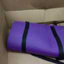 Gaiam Essentials Thick Yoga Mat Fitness & Exercise Mat with Easy-Cinch Carrier Strap, Purple, 72"L X 24"W X 2/5 Inch Thick, 10mm