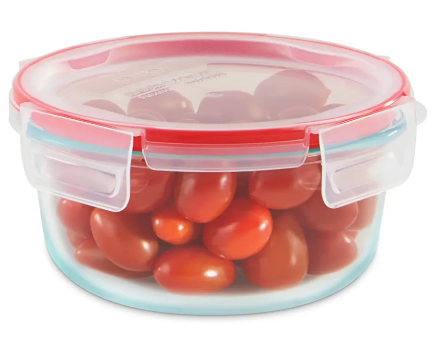 Pyrex Freshlock Glass Food Storage Container, Airtight & Leakproof Locking Lids, Freezer Dishwasher Microwave Safe, 4 Cup