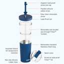 asobu Marina See-Through Triton Tumbler with Flexible Straw, 28 oz., Blue (ICT400)