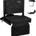 Stadium Seats for Bleacher Chairs with Back Support and Soft Cushion, Wide Portable 600D Water-Resistant Padded Stadium Seat (16.5 x 10.8 inch, Black)