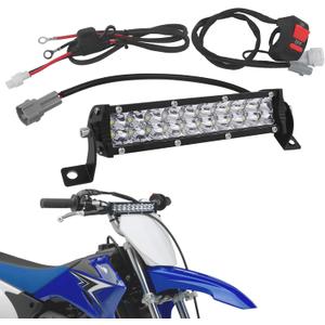 Light Bar Kit,60W Universal Dirt Bike Light Bar Compatible for Honda CRF110 CRF250R CRF450R for Yamaha TTR110 YZ125 for Suzuki RM85 for Kawasaki KLX110 KX250F KX450 Fit Most 7/8Handlebars