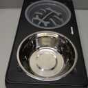 Jovrun Elevated Dog Bowls for Medium Large Size Dogs, Non-Slip Dog Feeder with 1*Stainless Steel Dishes & 1*Slow Feeder Bowl, 5 Heights Adjustable Raised Bowls to 3.15-8.66-9.84-11.02-12.2 (Black)