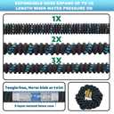 25 ft Expandable Garden Hose - Flexible Water Hose with 10 Spray Nozzle - Car Wash Hose with 3/4" Solid Brass Connector - Flexible Expanding Hose with 10 Pattern Spray Nozzle