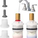 1 Pair Ceramic Stem Disc Faucet Cartridge,With 2 Screws and Protective Caps,Compatible with 9608020 9608060 48/143/149 Series,Universal for Bathroom,Kitchen Sink Faucets