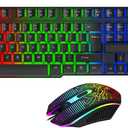 Guiheng Gaming Keyboard and Mouse Set, 2 in 1 Bundle Wired LED Rainbow Backlight for Laptop, PC Gamers, Xbox, PS4 and Work- Black