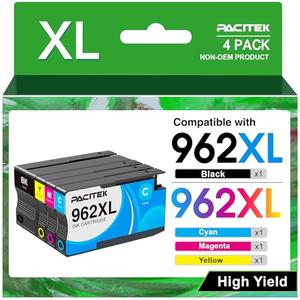 962 XL 962XL Ink Cartridges Combo Pack Replacement for Hp 962XL Ink Cartridges for HP OfficeJet Pro 9010 9012 9014 9015 9016 9018 9020 9025 Printers (BK/C/M/Y, 4 Pack)