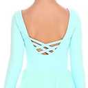 Zaclotre Ballet Leotards for Girls Toddler Classic Long Sleeve Criss-Cross Back Dance Dress Ballerina Outfits,.140