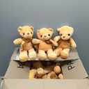 HyDren 30 Pcs Stuffed Animals Plush Bears Gifts Bulk Sleeping Playing Bear Toys with Bow Tie for Birthday Baby Shower Graduation Christmas Wedding Party Favor(12 Inch,Light Brown)