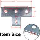 4 Hole T Shaped Connector Flat Plate Fitting Bracket Brace Fit for 1/2" Bolt in 1-5/8" Strut Channel, 6 Pack
