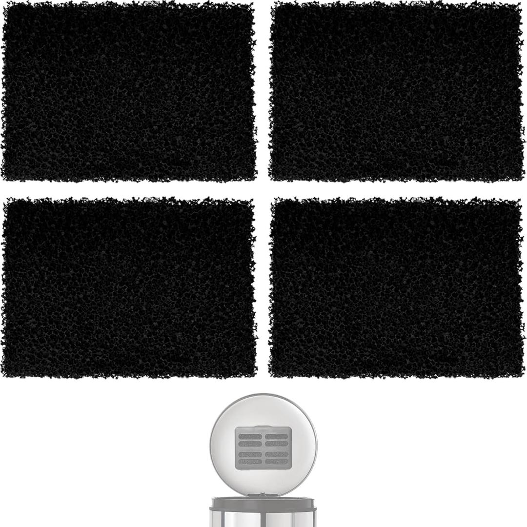 4 Packs Trash Can Odor Absorbing Filters - Activated Charcoal Filters Compatible with Simplehuman Filter Case Trash Cans & Compost Bucket, Activated Carbon Filters Absorb Odor
