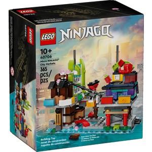 LEGO NINJAGO Micro City Markets Building Set 40706, Collectible Market Model, 365 Pieces, Ages 10+