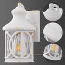 2-Pack Outdoor Wall Lights, Porch Lights, Waterproof Outdoor Wall Sconce, Exterior Light Fixture White with Clear Glass Shade for Garage Patio Front Door Balcony