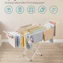 SONGMICS Clothes Drying Rack, Metal Laundry Drying Rack, Foldable, Space-Saving, Free-Standing Airer, with 4 Gullwings, Indoor Outdoor Use, Bed Linen Clothing, White ULLR541W01