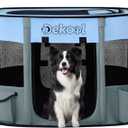 Dekool Foldable Dog Cat Playpen, Portable Dog Crate for Puppies, Cat, Puppy Play Pen for Indoors, Kennel Tent Crate for Indoor Outdoor Travel Camping Use (Blue, M)