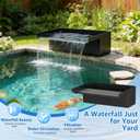 12" Pond Waterfall Kit, 660GPH Ultra Quiet Pump, 304 Stainless Steel Spillway, 9.8FT Freeze-Proof Tubing & 16.4FT Cord - Complete Water Feature Set for Garden, Koi Pond & Backyard Decor