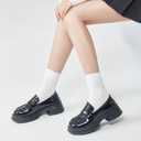 DLGDWG Womens Crew Socks, Cotton Cozy Casual Socks for Women 4 Pairs, Size 5-9