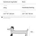 Dachshund Ring Holder, Jewelry Storage Display Stand Hand Crafts, Hand Painting (Black)