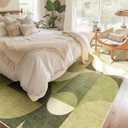 Large Green Area Rugs 9x12 Washable Rug for Living Room Bedroom Dining Room,Modern Geometric Non Slip Carpet