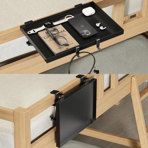 Bedside Shelf Foldable, Metal Clip-On Bunk Bed Table Shelf for Top Bunk Heavy Duty Bed Side Table Tray for College Dorm Room Essentials, Loft Nightstand Organizer Tray with 1 Cord Hole(Black) ((Foldable)12.6" x 9.28" x 0.79") Bedside Shelf Foldable, Metal Clip-On Bunk Bed Table Shelf for Top Bunk Heavy Duty Bed Side Table Tray for College Dorm Room Essentials, Loft Nightstand Organizer Tray with 1 Cord Hole(Black) ((Foldable)12.6" x 9.28" x 0.79")