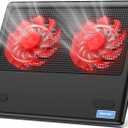 TECKNET Laptop Cooling Pad - 12"-15.6" Laptops Cooler, Powerful Cooler and Ultra Quiet for Gaming Laptops Pad, 2 Wind Speed Adjustable, USB A & C Powered Cooler Stand with Laptop Fan LED (Red)