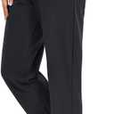 SANTINY Women's Cotton Sweatpants Yoga Lounge Casual Pants Open Bottom Sweat Pants for Women with Pockets (Black, XXXL) 