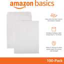 Amazon Basics Catalog Mailing Envelopes, Peel and Seal, 9x12 Inch, Strong Quality, 28 lb White, 100-Pack