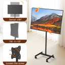 Afaloona Rolling TV Stand for 13-55 Inch TVs up to 44 lbs, Mobile TV Stand on Wheels with Tilt, Portrait to Landscape, Portable TV Cart with Wheels for Bedroom, Office, Outdoor, Max VESA 200×200mm
