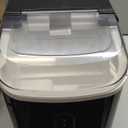 EUHOMY Nugget Ice Maker Countertop with Handle, Ready in 6 Mins, 34lbs Per Day, Removable Top Cover, Auto-Cleaning, Portable Sonic Ice Maker with Basket and Scoop, for Home/Party/RV/Camping (Black)