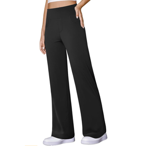 Wide Leg Yoga Pants Women Stretch Dress Work Pants with Pockets Lounge Casual Sweatpants XXXL