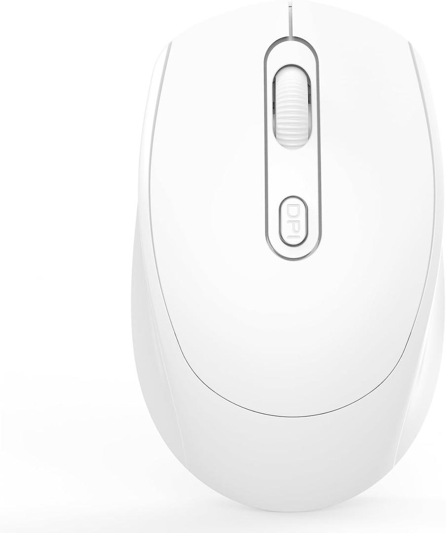 Guiheng Wireless Bluetooth Mouse,Dual Mode Rechargeable Silent Slim Laptop Mouse,Portable(BT5.2+USB Receiver) Computer Mice,for Laptop,Desktop Computer,ipad Tablet,Phone,Mac (White)