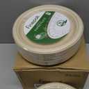 Compostable Plates 9&7 Inch with CutleryHeavy Duty Paper Plates 50 Pack, Disposable Dinnerware Sets Biodegradable Sugarcane Bagasse Dinner Plates for Everyday Use, Party, Family (Microwave Safe) (Brown)