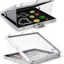 Wonderjune 24"x20" Trade Show Display Case Sports Card Portable Aluminum Showcase Table Top Locking Display Case for Jewelry Trading Cards Collectibles