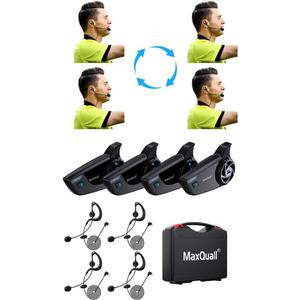 2~8 Person Referee Headset, Ref Communication System for Football Soccer Handball Fishing ATV (4S8 Pro(Model 1 Overhook Earphone))